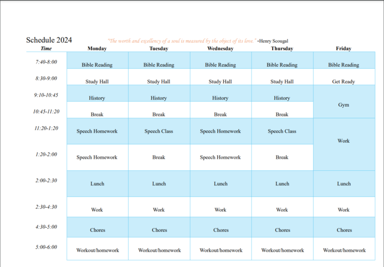 My Schedule